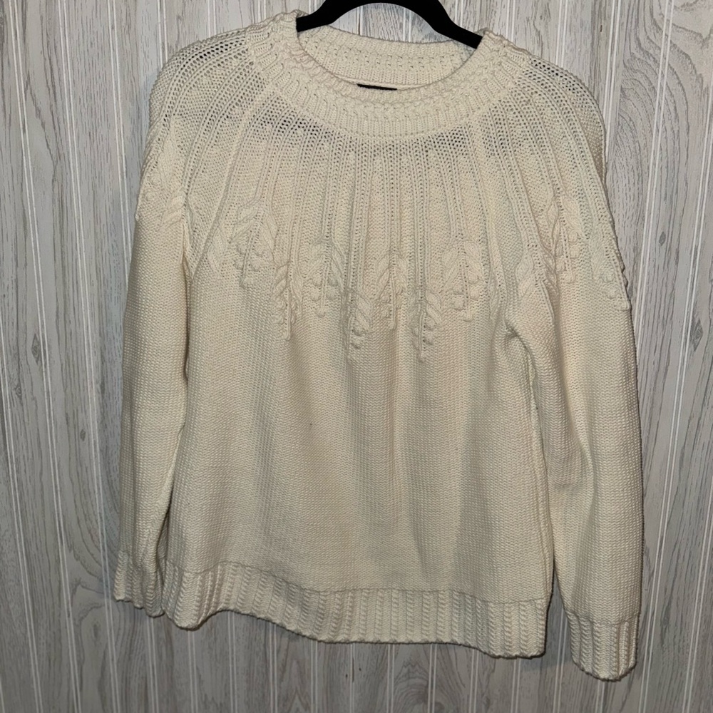 Talbots Ivory Cable Knit Sweater